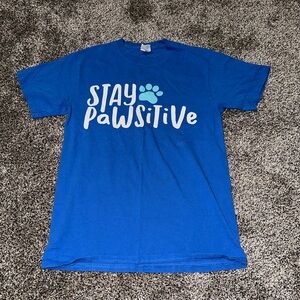 Gildan Blue Stay Pawsitive Short Sleeve Tee